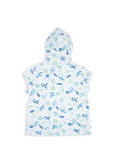 Organik Havlu Kumaş Kapüşonlu Kolsuz Kız Çocuk Tshirt 001