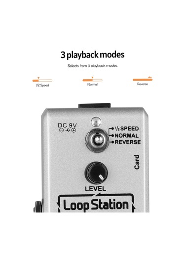 Ammoon Loop Station Mini Gitar Looper Efekt Pedalı Gümüş