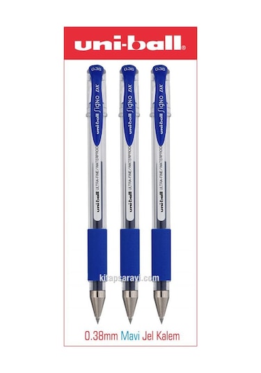 Uniball Signo Dx 0.38 Mm Mavi Jel Kalem 3 Adet Um-151
