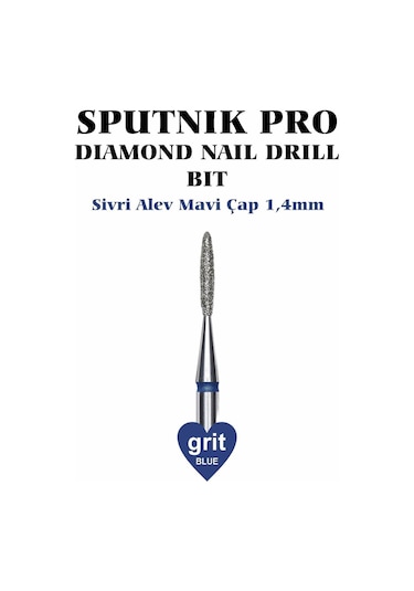 Elmas Sivri Alev Freze Mavi Çap 1,4mm
