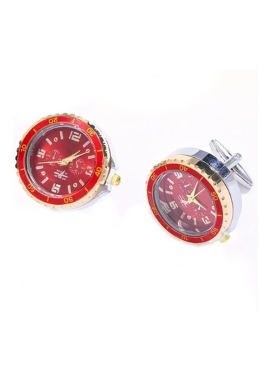 Omark Cotton Red Lumen Saat Kol Düğmesi Altın - Gümüş