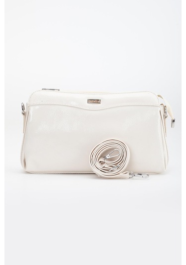 Kadın Portföy Cüzdan Çanta Ten Rugan 3 Bölmeli Uzun Kısa Askılı-3226 Ten Rugan Ten Rengi