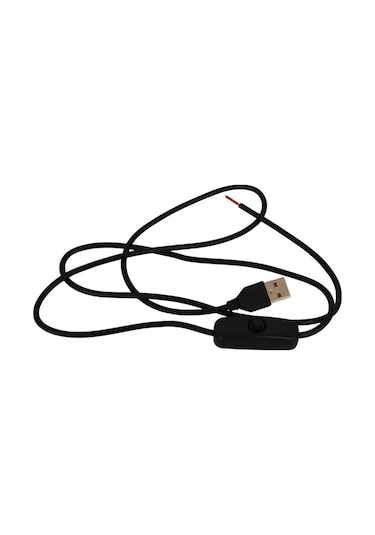 100 Cm Swich Li Usb Erkek Kablo 2 Amper Ucu Açık Anahtarlı Siyah Usb Kablo