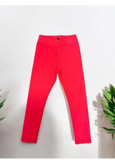 Kız Çocuk Mikro Şardonlu Esnek Tayt-15029 Neon Pembe