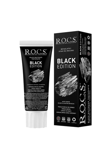 Rocs Black Edition Beyazlatıcı Siyah Diş Macunu 60 ML