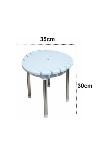 Çelik Ayna Alüminyum Ayaklı Paslanmaz Yuvarlak Tabure 909