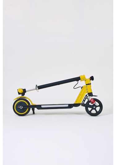 Elektrikli Çocuk Scooter 130w 3 Kademe Hız Ayarlanabilir Gidon Uzun Menzil Koruma Seti Hediye Sarı