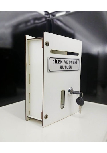 Beyaz Küçük Boy Ahşap Dilek Ve Öneri Kutusu