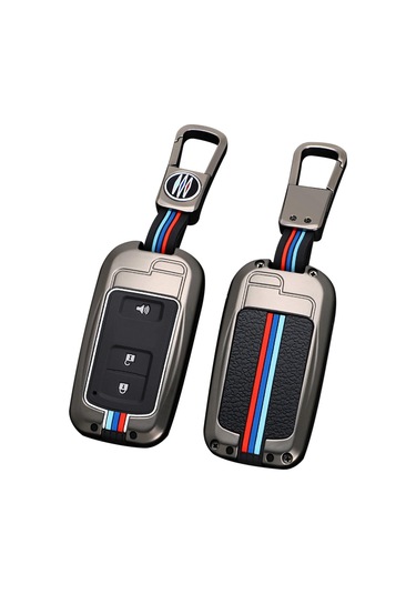 Geeksen Toyota Tacoma 2016-2023 İçin Üç Tuşlu Anahtar Koruması - Metal Ve Silikon Kapak Gri