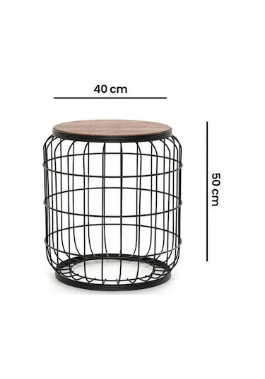 Begüsa Camellia Yan Sehpa - Siyah / Ceviz Siyah / Ceviz