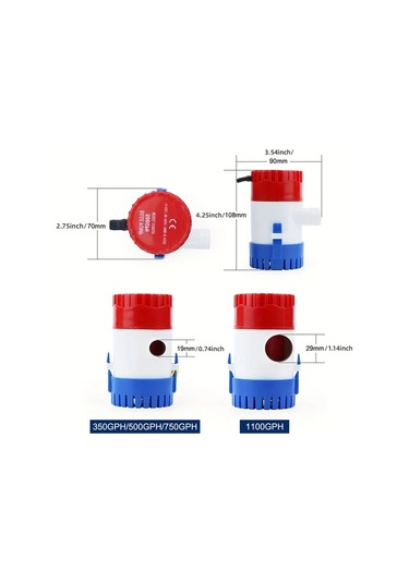 Chuangyinshop 1pc Dc 12v Dalgıç Sintine Pompası 1100gph Paslanmaz Çelik Gövdeli Tekne Ve Karavan İçin