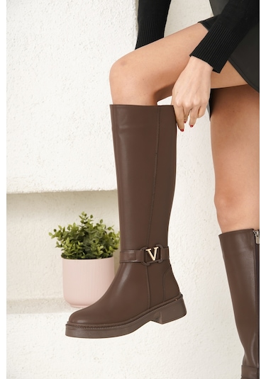 Amira Soğuk Geçirmez Kışlık Kadın Çizme Kahverengi