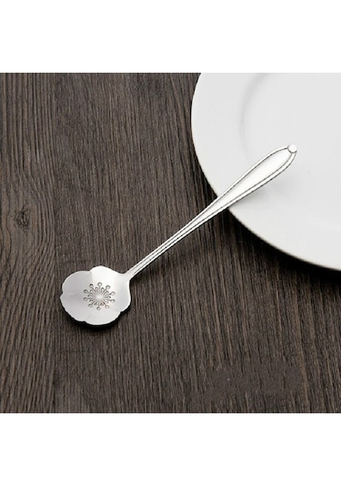 Sones 3 Adet Paslanmaz Çelik Ev Tipi Yaratıcı Çiçek Kaşığı Kahve Karıştırma Kaşığı, Stil: Erik Çiçeği Kaşığı