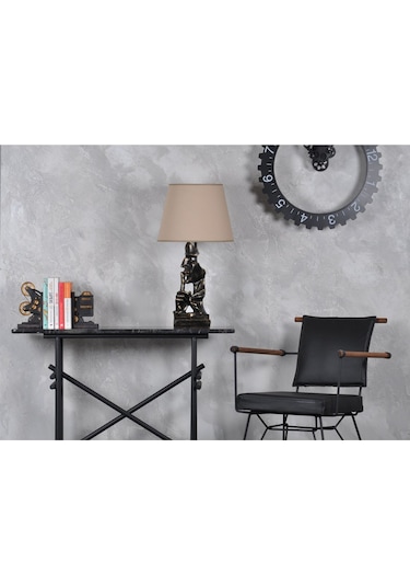 Qdec Modern Dizayn Sus Abajur Gold Bej Diğer