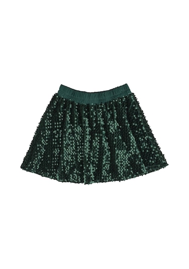 Pullu Kloş Etek Yeşil