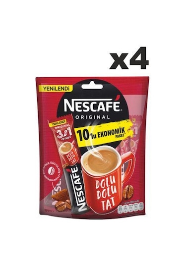 Nescafe 3ü1 Arada 4 Adet 10'lu Paket