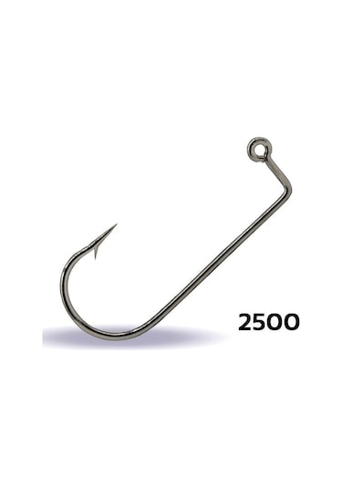 Youvella 2500 Jig Head İğnesi Delikli Uzun 100'lü Kutu Nikel 2/0