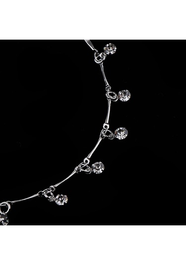 Homyl 25.5 Cm Kadın Gümüş Zanaat Kristal Halhal Büyüleyici Gümüş