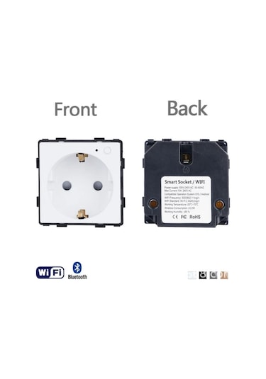 Symbee Tuya Akıllı Wifi Duvar Soketi - Google Home/alexa Ses Kontrolü, Zamanlama, Avrupa Standartı, Ce/rohs Onaylı