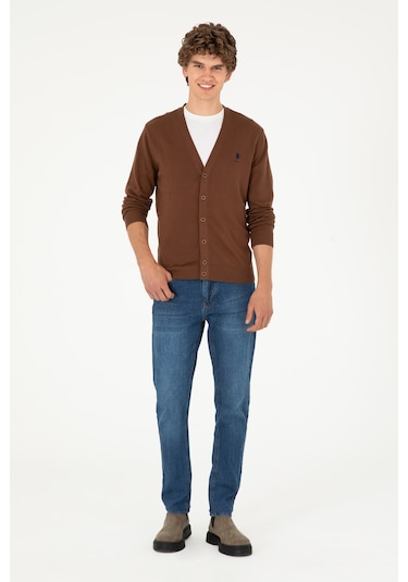 U.s. Polo Assn. Erkek Kahverengi Hırka Triko 50293531-vr029 Kahverengi