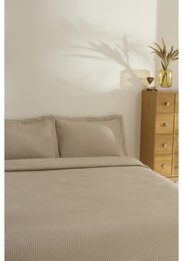 Karaca Home Juno Çift Kişilik Yatak Örtüsü Bej Bej