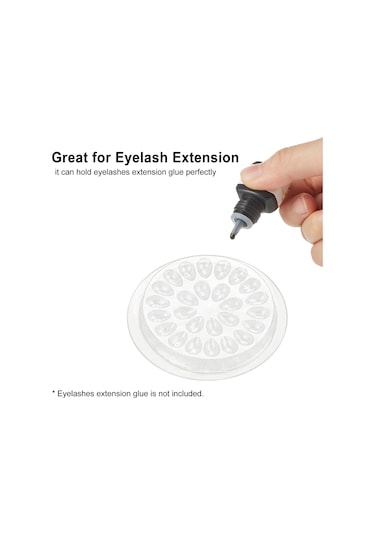 Vkemall 100 Adet 4.6cm Çaplı, Şeffaf Pvc Yapımı, Taşsız Gül Desenli, Yenilebilir Kirpik Takma Glue Tutucu Tabakları - Pembe