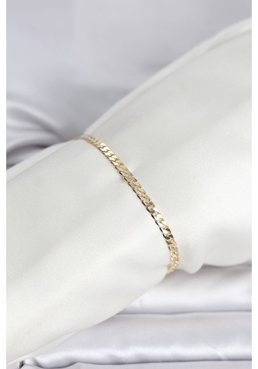Cm 14k Gold Renk Zincirli Model Kadın Bileklik Çok Renkli
