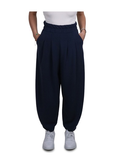 Kadın Modal Kumaş Havuç Kesim Lacivert Pantolon Lacivert