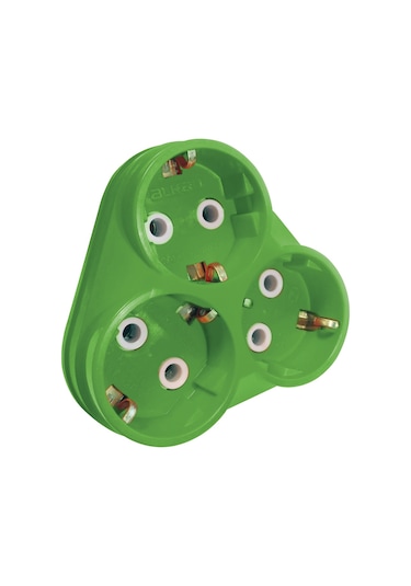 Alkan GL-003Y 3'lü Topraklı Fiş Priz Golyad Yeşil