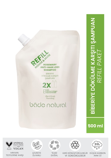 Biberiye Saç Dökülmesi Karşıtı Bakım Şampuan Refill Paket 500 Ml