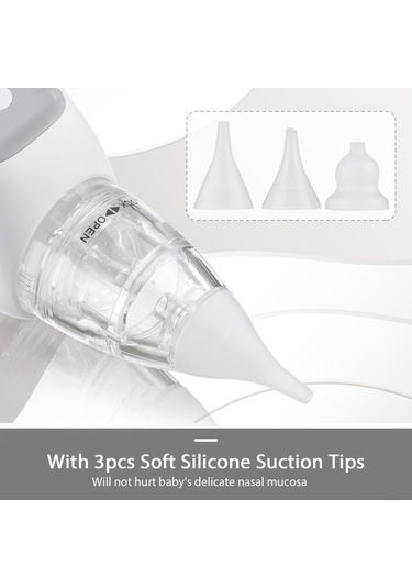 Geeksen Bc025 Bebek Elektrikli Burun Aspiratörü - 3 Seviye Emiş, Şarj Edilebilir, Sessiz Çalışma, 3 Silikon Uçlu