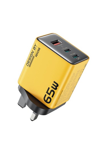 Wk Wp-u45 Keylour 65w Tip-cx2, Usb Gan Şarj Cihazı, Fiş: İngiltere Fiş Sarı Sarı