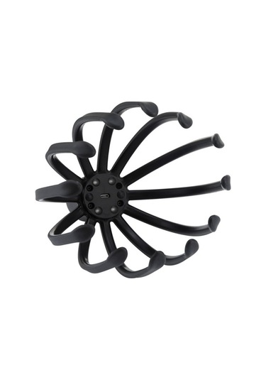 Novahub Elektrik Kaçağı Masajı Titreşimli Rölyefi Saç Kazandırıcı Multi-claw Stres Rölyefi, Boyut: 3 Dişli Siyah Siyah