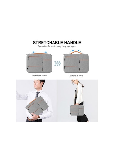 Yunboo 14 Su Geçirmez İş Laptop Çantası - Çok Katmanlı Koruma, Pu Sap, Siyah/gri/lacivert Laptop Çantası Laptop Çantası