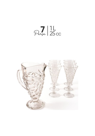 Mest La Rose 7 Parça Sürahili Su Bardağı Takımı - Sofranızın Gözdesi Şeffaf