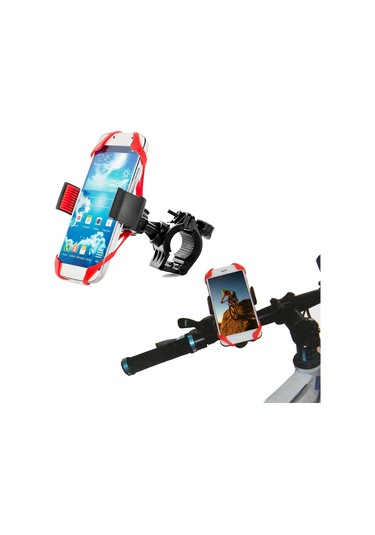 Shineyee Kırmızı Bisiklet Telefon Tutucu - 360 Derece Döner, Dayanıklı Abs Malzeme, Motosiklet Ve Elektrikli Araçlar İçin Güvenli Sabitleme Kırmızı