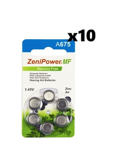 Zenipower MF A675 1.45 V İşitme Cihazı Pili 6 x 10'lu