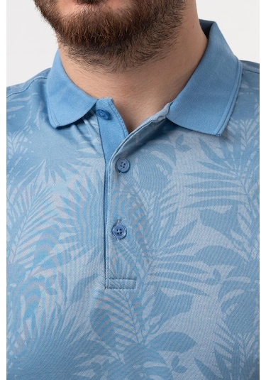 Polo Yaka Slimfit Desenli Erkek T-Shirt