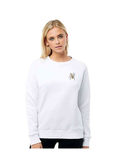 Pokemon Avengermon Beedrill Spear Baskılı Beyaz Kadın Sweatshirt