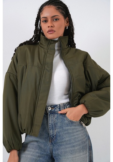 Bigdart Kadın Oversize Bomber Şişme Mont 5124 - Haki