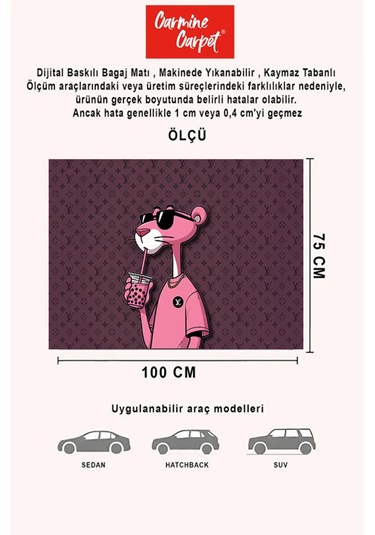 Dijital Baskı Dekoratif Araba Bagaj Matı Yıkanabilir Bagaj Havuzu