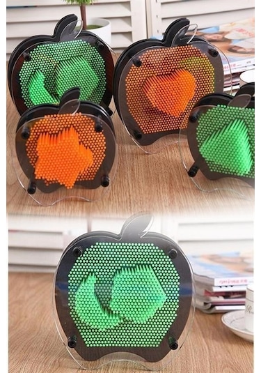 Buffer Elma Şeklinde Pin Art Dekoratif 3d Çivi Sanatı Filografi Tahtası