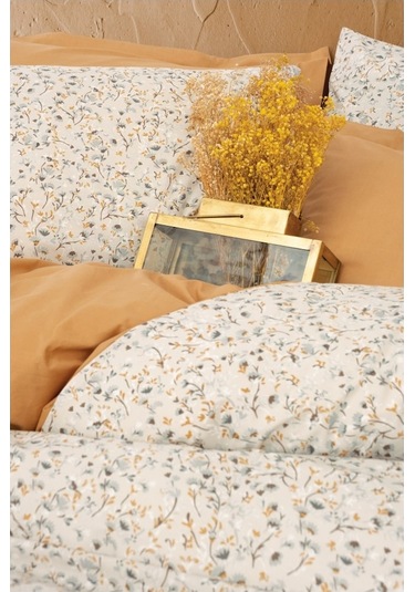 Cotton Box Çift Kişilik Ranforce Nevresim Takımı Posy Bej Bej - Krem