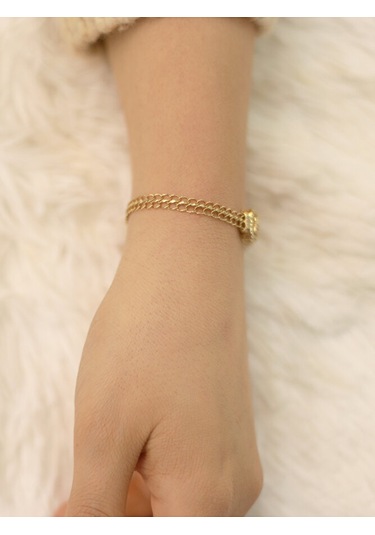 14 Ayar Altın Viyana Zincirli Baget Bileklik Altın