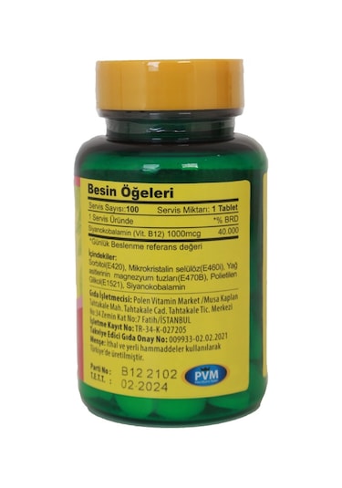 Vitapol Vitamin B12 100 Tablet B12 Vitamini Şubat 2024