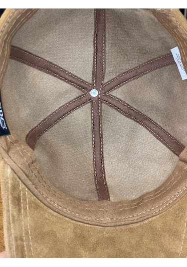 Hamze %100 Süet Deri Cap Şapka Camel