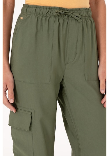 U.S. Polo Assn. Kadın Koyu Haki Cargofit Kanvas Pantolon 50309123-VR111
