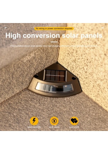 Honeybeeshop 4 Adet Güneş Enerjili Sıcak Işık Basamak Işıkları Bahçe Avlu Dekoru Led Yolu Aydınlatması Kolay Kurulum Dış Mekan Sıcak Işık