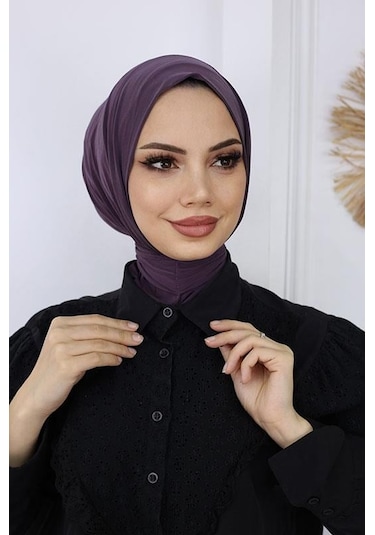Abarta Çıtçıtlı Pratik Eşarp Sandy Kumaş Renk Seçenekleri Mor