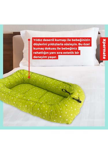 Xpermate Babynest,yenidoğan Bebek Yuvası,taşınabilir Yatak Yeşil